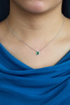 Beautiful 0.34 carat pear-shaped emerald pendant
