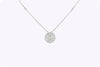 1.14 Carats Round Cut Diamond Disc Pendant Necklace
