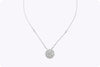 Round Cut Diamond Disc Pendant Necklace