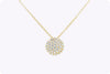 1.14 Carats Round Cut Diamond Disc Pendant Necklace