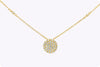 Round Cut Diamond Disc Pendant Necklace