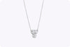 Round Brilliant Cut Diamond Clover Pendant Necklace in Platinum