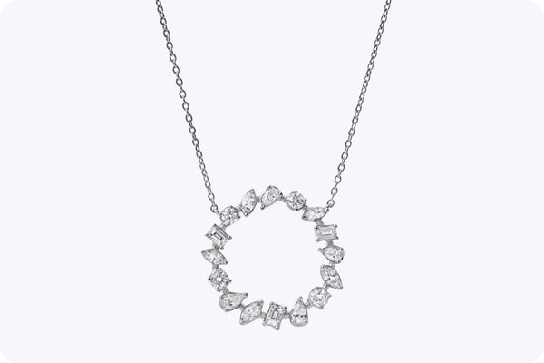 1.61 Carats Mixed-Cut Diamond Pendant Necklace 