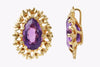 Regal 11.75-carat pear amethyst pendant necklace in yellow gold.