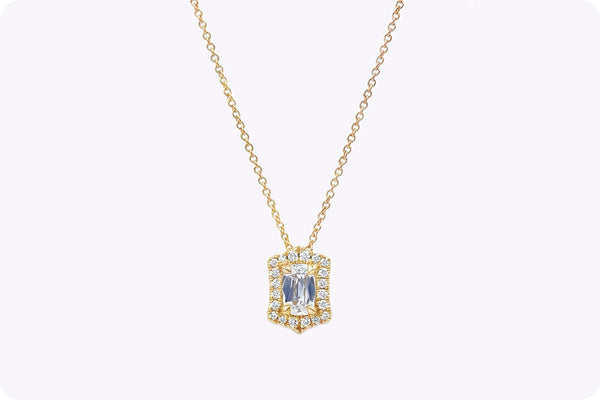 Diamond Elongated Pendant Necklace 