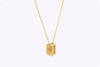 Diamond Elongated Hexagon Pendant Necklace in Yellow Gold