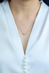 0.52 Carat Mixed-Cut Three-Stone Pendant Necklace in Yellow Gold