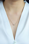 0.52 Carat Mixed-Cut Three-Stone Pendant Necklace in Yellow Gold