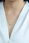 0.52 Carat Mixed-Cut Three-Stone Pendant Necklace in Yellow Gold