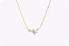 0.52 Carat Mixed-Cut Three-Stone Pendant Necklace in Yellow Gold