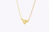 0.52 Carat Mixed-Cut Three-Stone Pendant Necklace in Yellow Gold