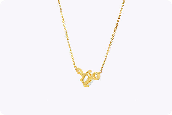 0.52 Carat Mixed-Cut Three-Stone Pendant Necklace in Yellow Gold