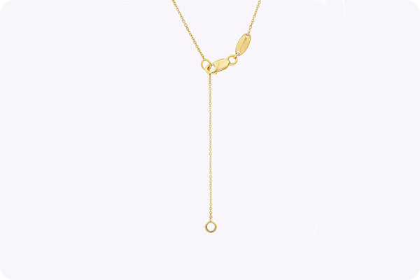 0.52 Carat Mixed-Cut Three-Stone Pendant Necklace in Yellow Gold