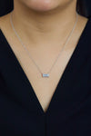  Baguette Diamond Solitaire Pendant Necklace