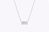 1.70 Carat Baguette Diamond Solitaire Pendant Necklace in Platinum
