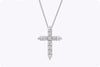 1.60 Carat Round Brilliant Cut Diamond Cross Pendant Necklace in White Gold