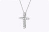 Round Brilliant Cut Diamond Cross Pendant Necklace in White Gold