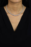 20.72 Carats Total Graduating Round Diamond Riviera Tennis Necklace in White Gold
