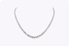 20.72 Carats Total Graduating Round Diamond Riviera Tennis Necklace in White Gold
