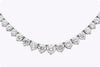 20.72 Carats Total Graduating Round Diamond Riviera Tennis Necklace in White Gold