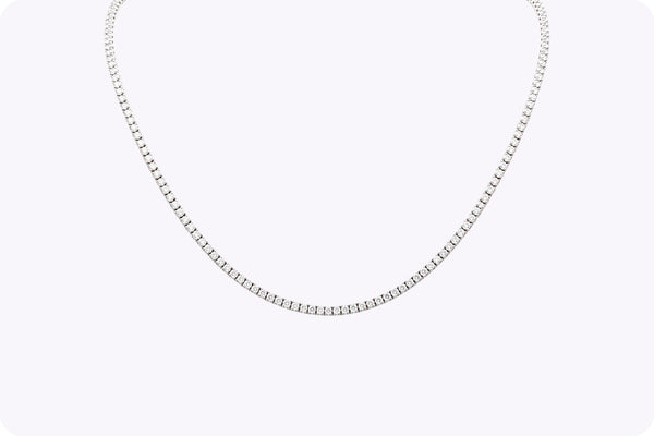 7.29 Carats Total Round Shape Diamond Tennis Necklace in White Gold