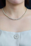 Stunning 20.47 carat round diamond Riviere tennis necklace