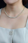 20.47 carat round diamond Riviere tennis necklace