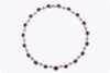 14.01 Carat Total Oval Cut Ruby and Diamonds Halo Necklace in White Gold