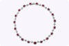 14.01 Carats Total Oval Cut Ruby & Diamond Halo Necklace in White Gold