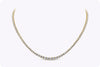 11.58 Carats Total Round Brilliant Cut Diamond Riviera Tennis Necklace in Yellow Gold