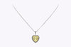 GIA Certified 8.05 Carats Heart Shape Yellow Diamond Halo Pendant Necklace in Two-Tone Gold