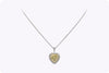 GIA Certified 8.05 Carats Heart Shape Yellow Diamond Halo Pendant Necklace in Two-Tone Gold