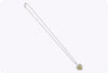 GIA Certified 8.05 Carats Heart Shape Yellow Diamond Halo Pendant Necklace in Two-Tone Gold