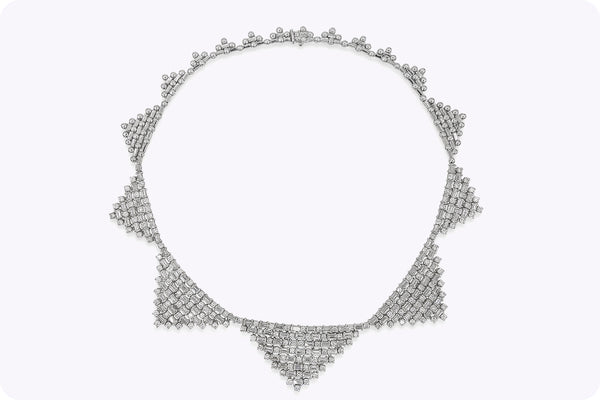 22.33 Carats Total Baguette & Round Cut Diamond Fashion Necklace in White Gold