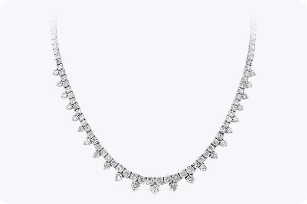 20.74 Carats Total Brilliant Round Cut Diamond Tennis Necklace in Platinum