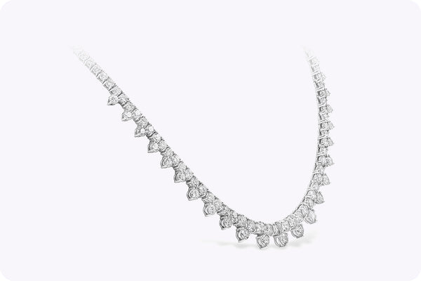 20.74 Carats Total Brilliant Round Cut Diamond Tennis Necklace in Platinum