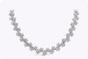 36.07 Carats Total Round Diamond Flower Necklace in White Gold