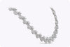 36.07 Carats Total Round Diamond Flower Necklace in White Gold
