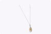 GIA Certified 5.25 Carats Pear Shape Yellow Diamond Open-Work Halo Pendant Necklace in Yellow Gold and Platinum