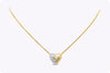 0.50 Carat Brilliant Round Diamond Two Tone Heart Pendant Necklace in White Gold