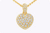 4.43 Carats Total Micro-Pavé Diamond Heart Pendant Necklace in Yellow Gold
