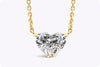 GIA Certified 1.52 Carats Heart Shape Diamond Solitaire Pendant Necklace in Yellow Gold
