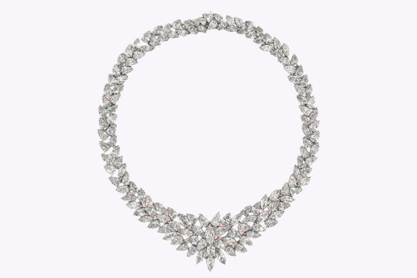 115.20 Carats Total Mixed-Cut Diamond Cluster Pendant Necklace in Platinum