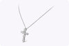 1.77 Carats Total Marquise Cut Diamond Cross Pendant Necklace in White Gold