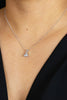 0.51 Carats Trillion Cut Diamond Solitaire Pendant Necklace in White Gold