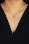 0.51 Carats Trillion Cut Diamond Solitaire Pendant Necklace in White Gold