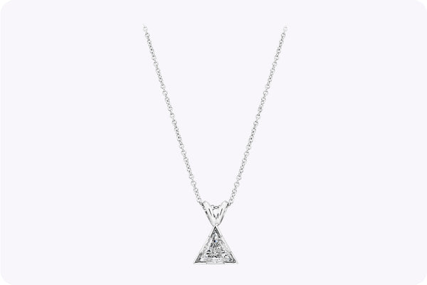 0.51 Carat Trillion Cut Diamond Solitaire Pendant Necklace in White Gold