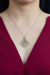 diamond pentagon pendant necklace