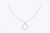 0.64 Carat Total Round Diamond Encrusted Circle Pendant Necklace in White Gold