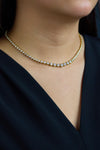 7.28 Carats Round Brilliant Cut Diamond Riviera Necklace in Yellow Gold